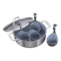 6pc Stainless Steel Ceramic Nonstick Universal Pan & Egg Poacher Set H8700