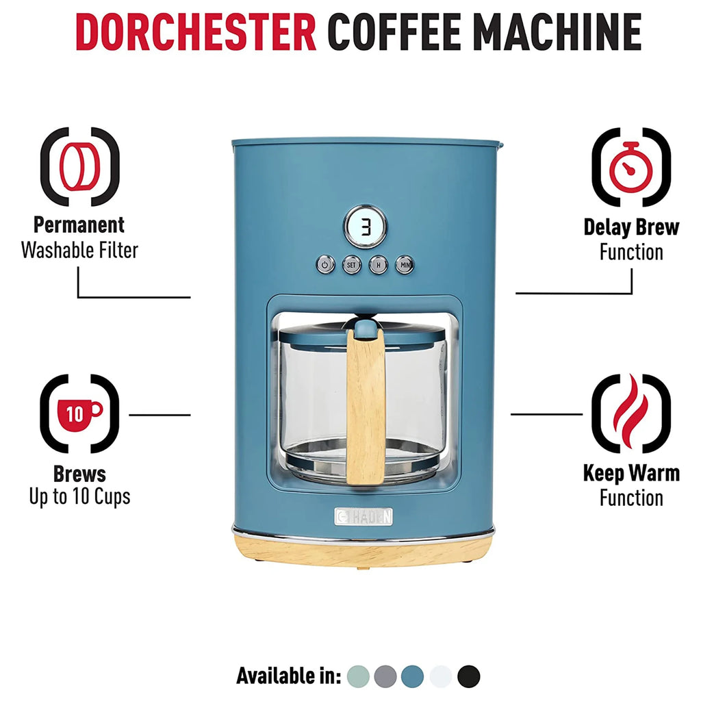Stone Blue 10 Cup Coffee Maker with LCD Display D609