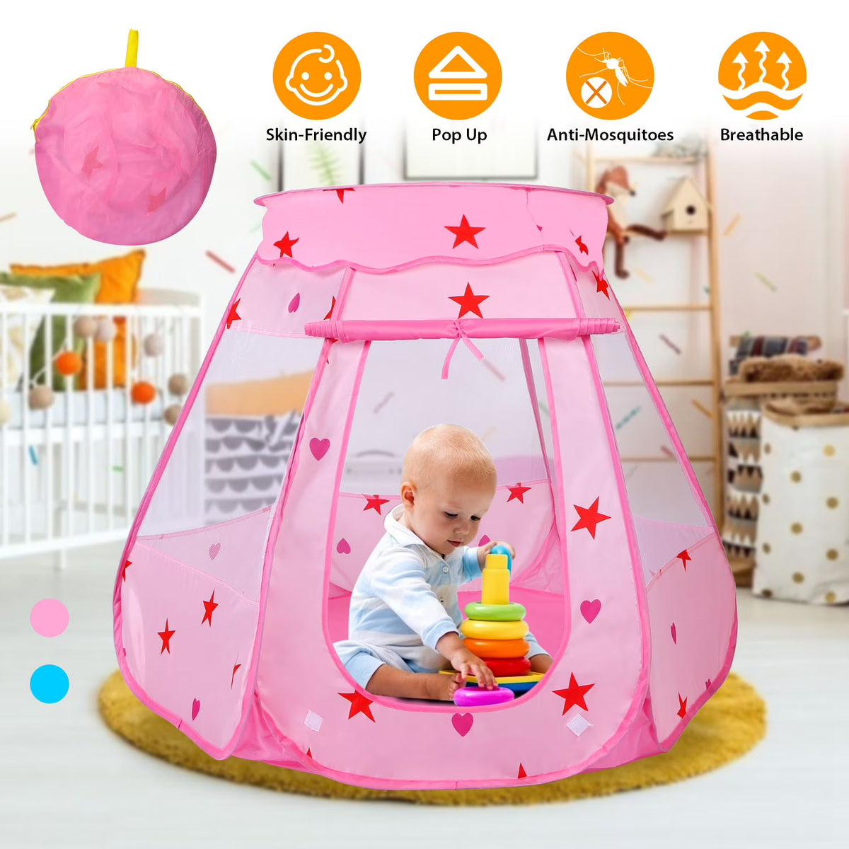 Pink Kids Pop Up Play Tent V578705