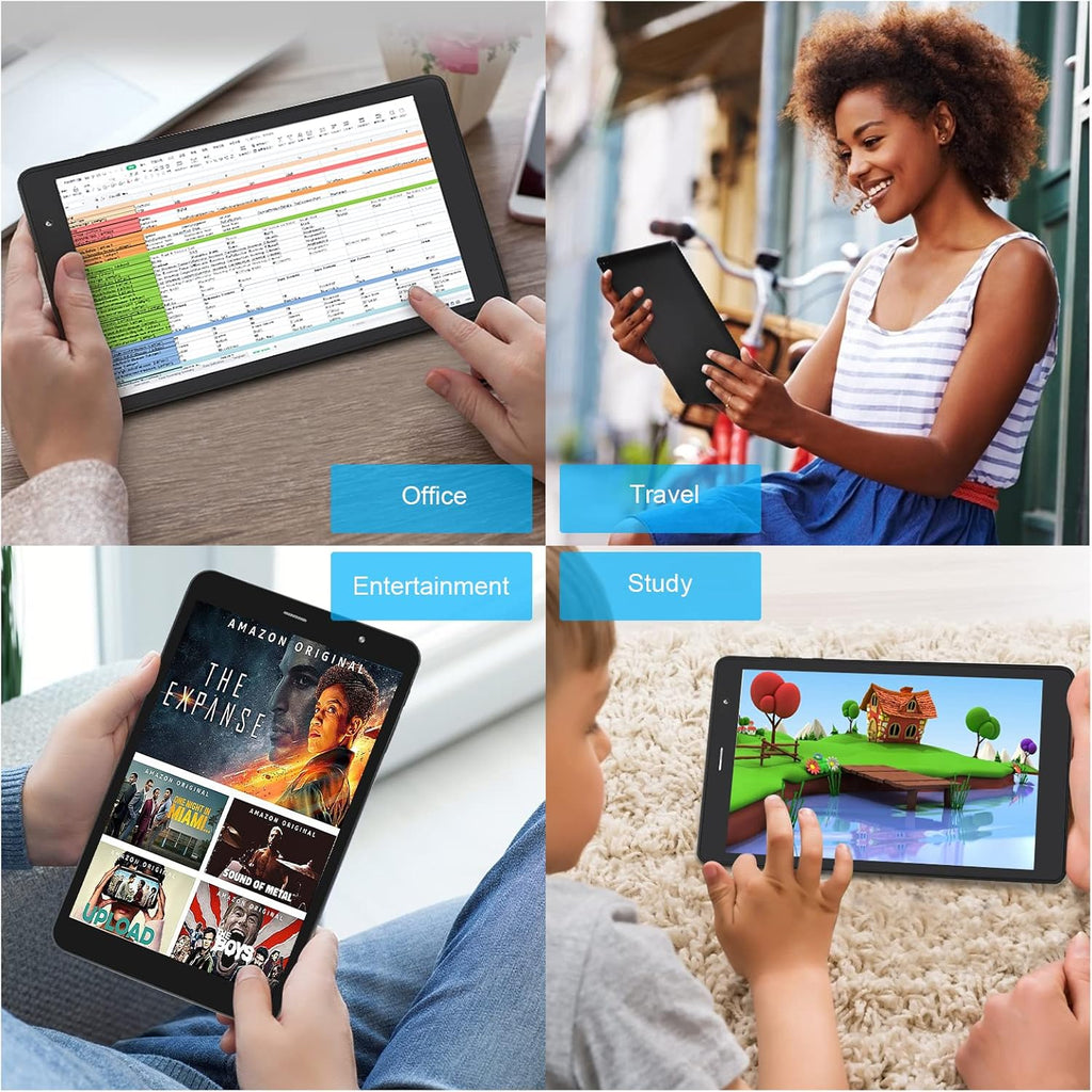 Tablet 8 inch 16GB Storage 128GB TF Expansion Android 11.0 Quad-core A7 Processor 800x1280 IPS HD Touchscreen Dual Camera WiFi Bluetooth T803