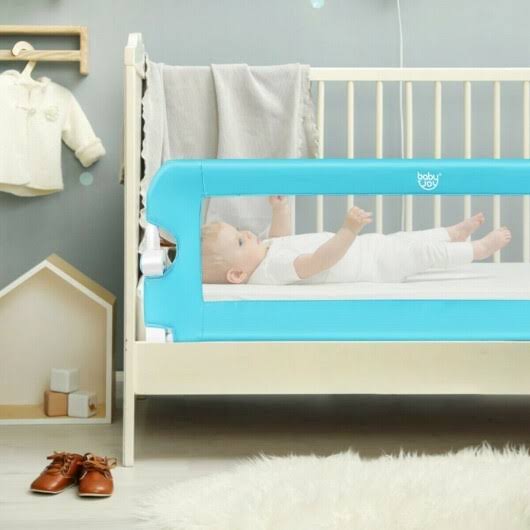 Blue Breathable Baby Swing Bed Rail Guard W55554