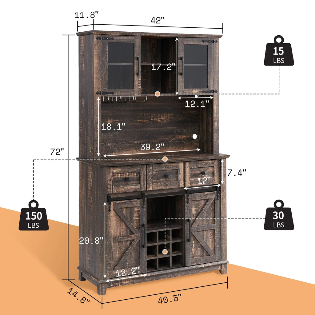 Dark Rustic Oak Kitchen Cabinet Z259547