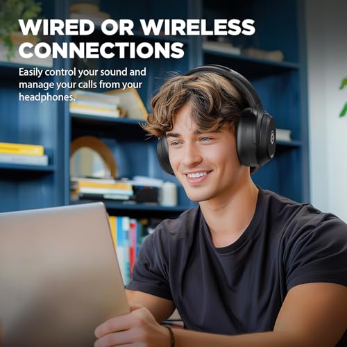 Black Wireless Over Ear Active Noise Cancelling Headphones I73378