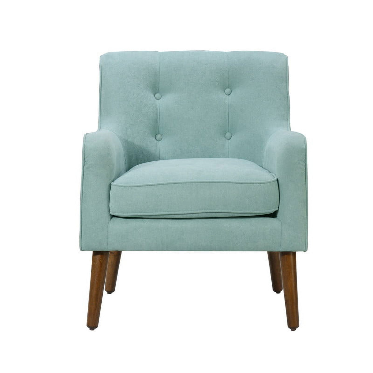 Aquamarine Teal Woven Fabric Tufted Armchair D282