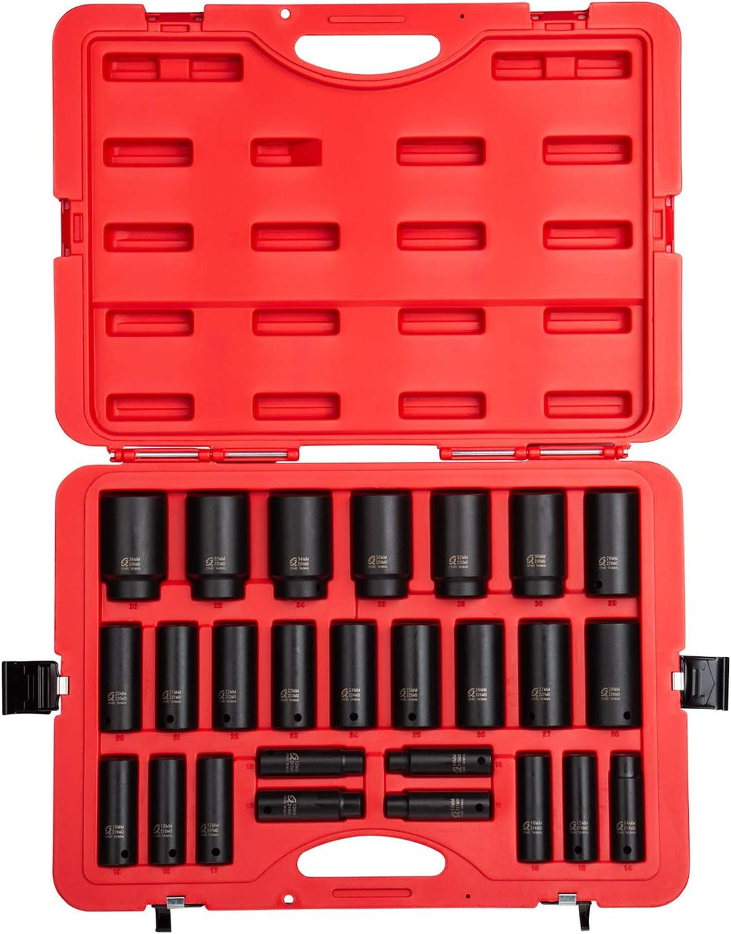 26-Piece 1/2 Inch Drive Deep Impact Socket Set Metric Cr-Mo Alloy Steel G825