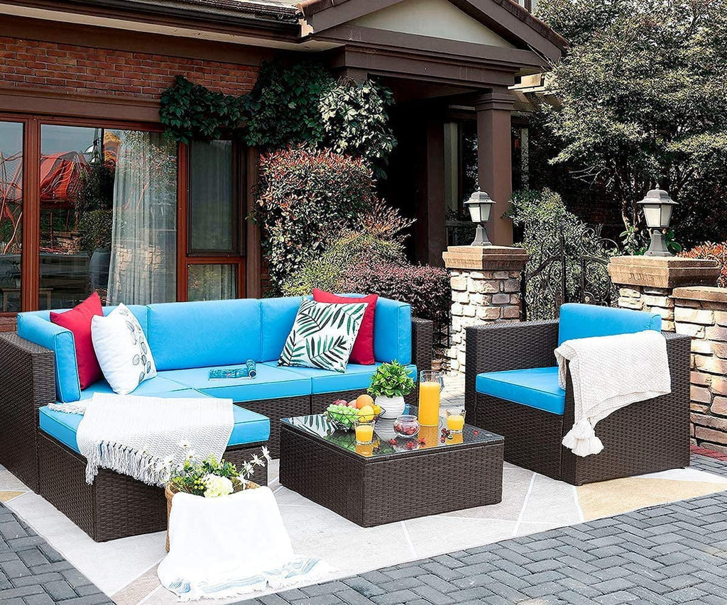 6 Pieces Patio Furniture Set with Cushion and Table M169562