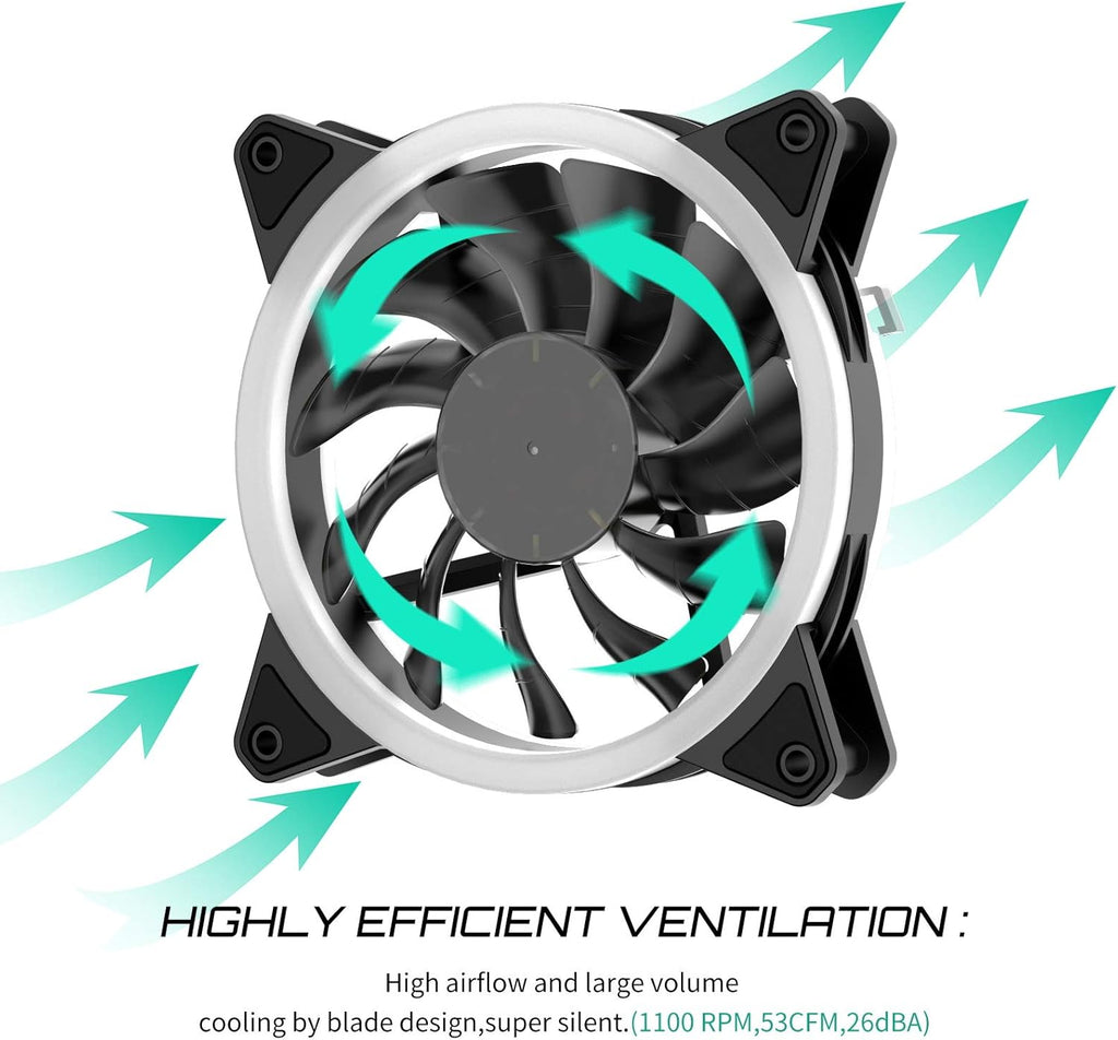 Triple Pack 120mm LED Silent Computer Case Fan F5394