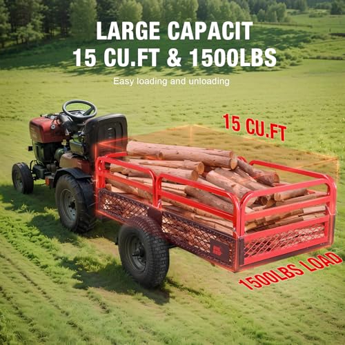 Heavy Duty Steel Dump Cart 1,500lbs 15 cu.ft H41245