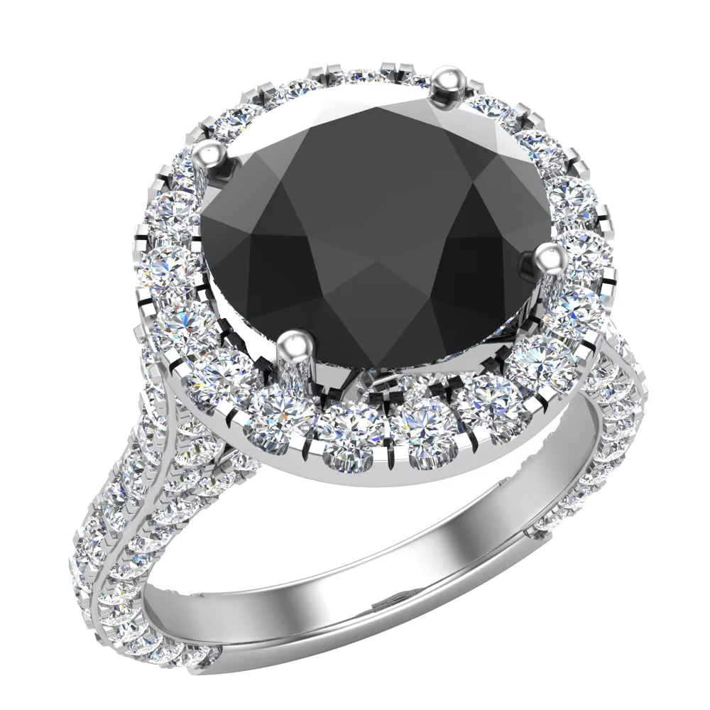 14K White Gold Halo Engagement Ring Z5709