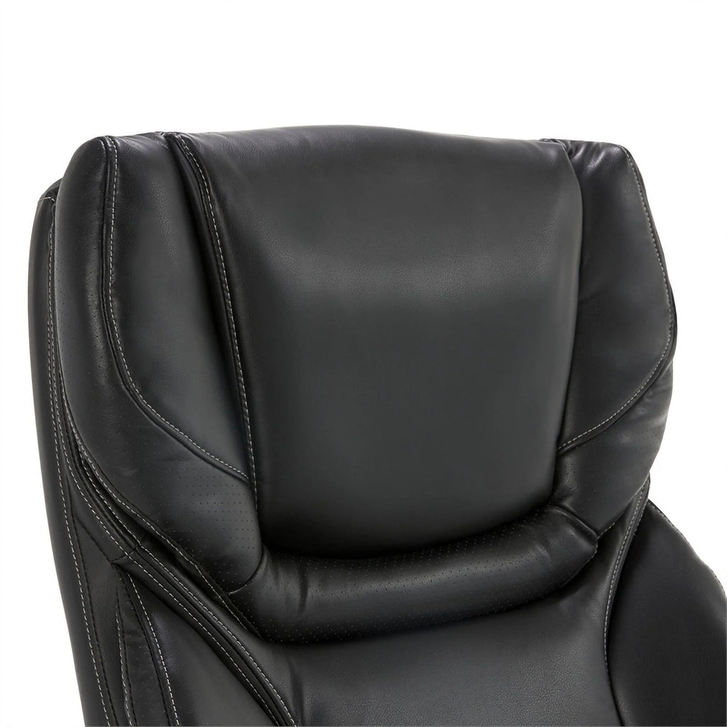 Big and Tall Executive Office Chair with Wood Accents Black N469
