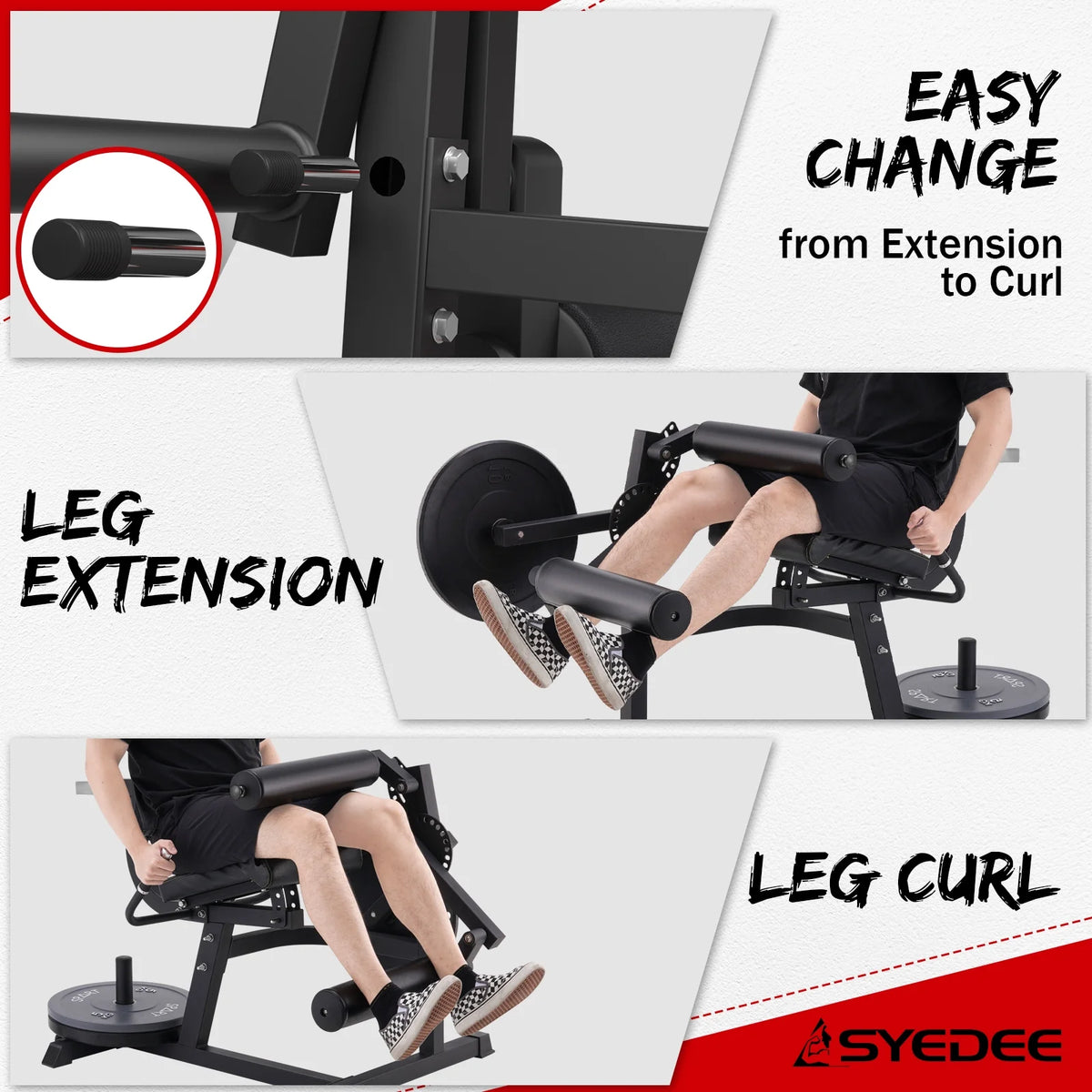 Adjustable Plate Loaded Leg Extension and Curl Machine Y912503