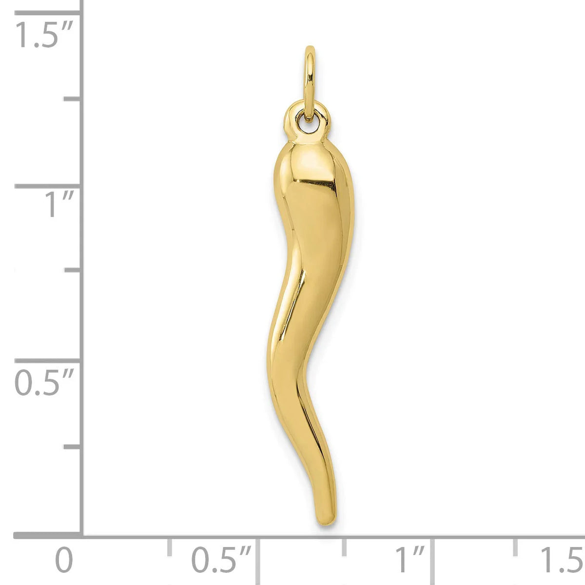 10K Yellow Gold Italian Horn Charm T581477