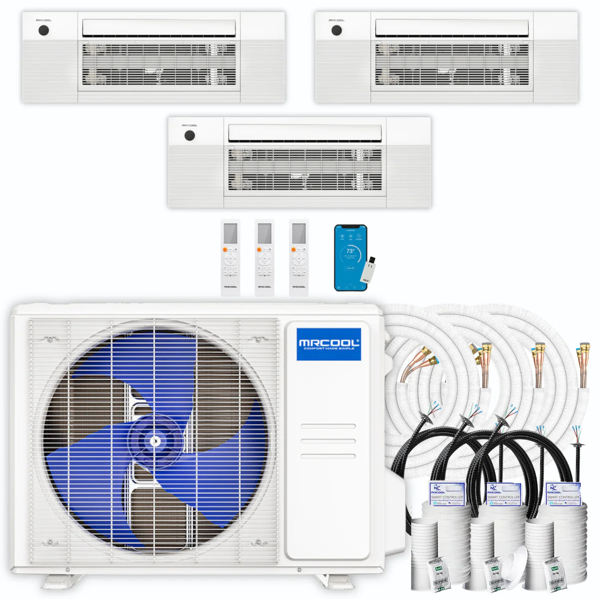 39,000 BTU 3 Zone Ceiling Cassette Ductless Air Conditioner and Heat Pump L903536