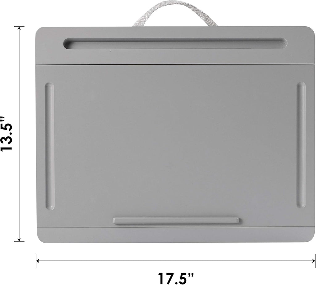 Calming Gray Storage Lap Desk with Sliding Lid U774119