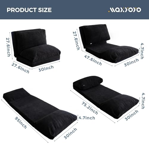 Folding Sofa Bed Floor Mattress Dark Grey 30x95 Inch W761455