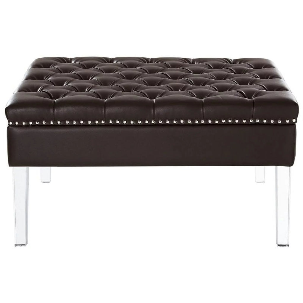 Espresso Oversized Faux Leather Tufted Ottoman M116618