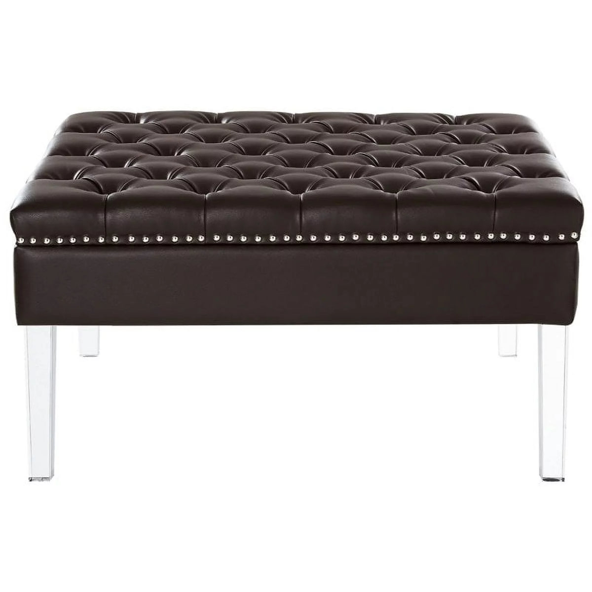 Espresso Oversized Faux Leather Tufted Ottoman M116618