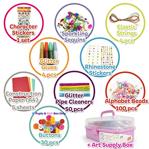 Kids Craft Kit in a Plastic Craft Box Organizer D42953