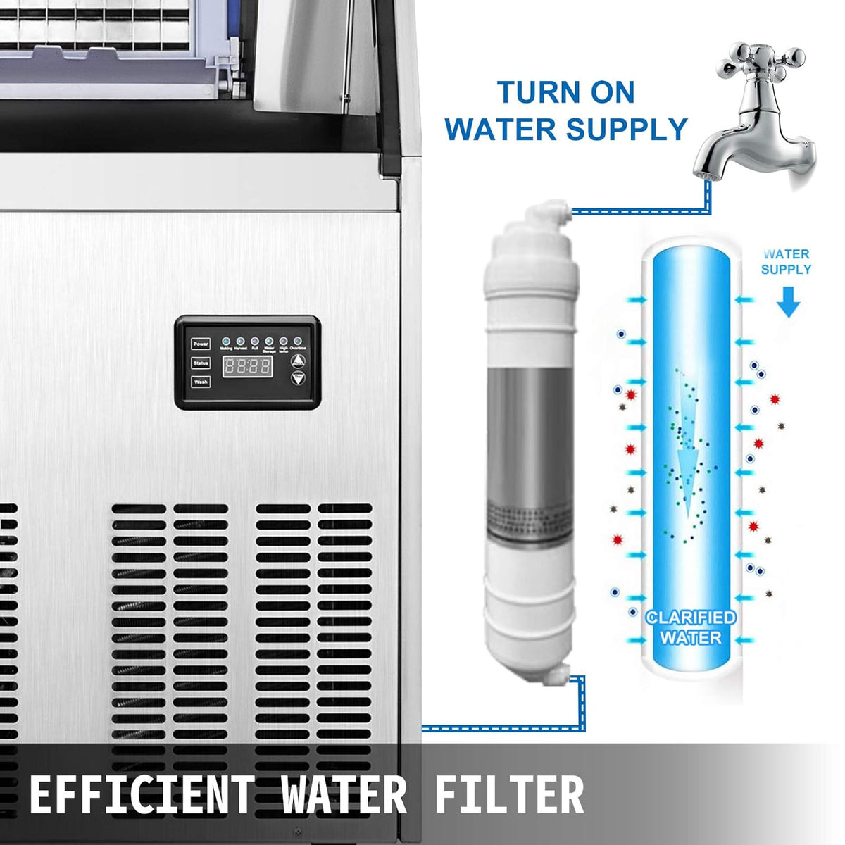 110V Commercial Ice Maker 150lbs/24h X308