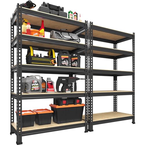 2 Pack 5 Tier Heavy Duty Adjustable Metal Storage Shelves N118730