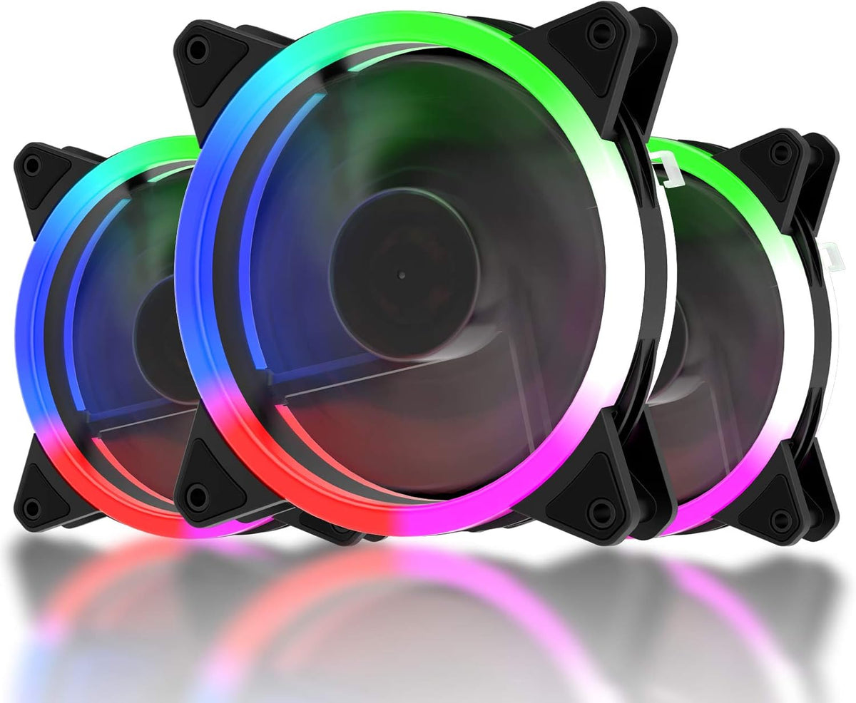 Triple Pack 120mm LED Silent Computer Case Fan F5394
