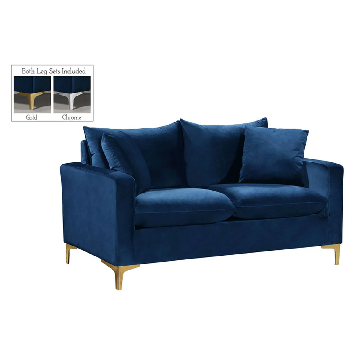 Navy Velvet Loveseat S41863