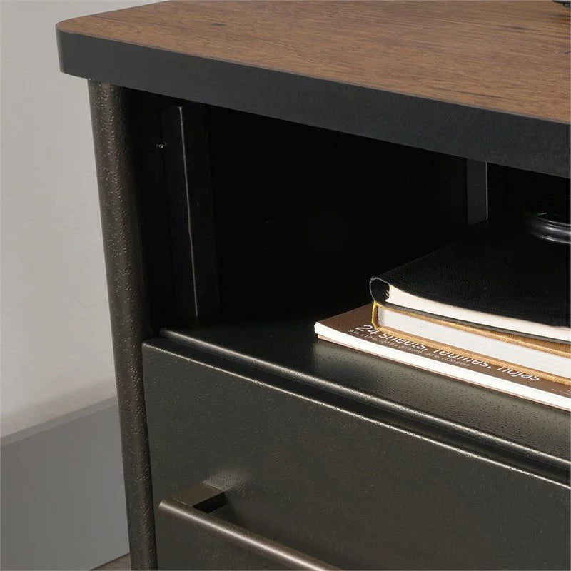 2 Piece Furniture Set with Executive Desk and 3-Drawer Metal Chest U7320