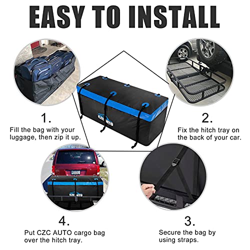 Blue 20 cu. ft Waterproof Hitch Cargo Carrier Bag E781