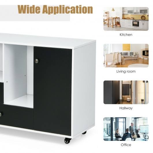 Black 2 Drawer Mobile Filing Cabinet P535865
