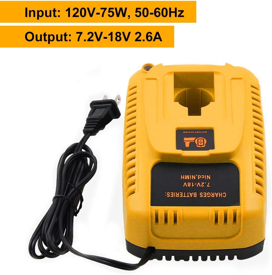 Replacement Charger Compatible with 7.2V-18V NiCad NiMh Battery Pack of 2 F62772