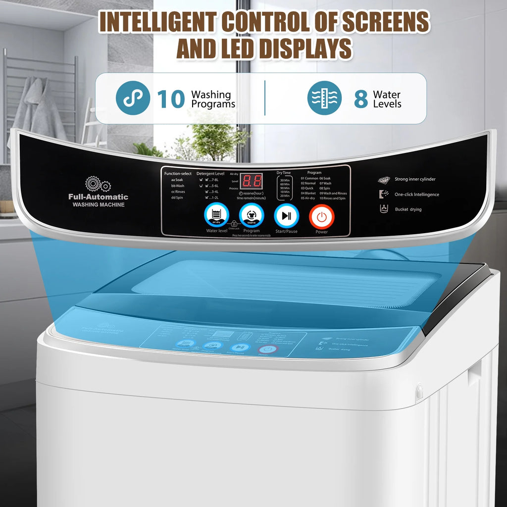17.8 lbs Fully Automatic Compact Washer and Dryer Combo with Glass Top Z62202