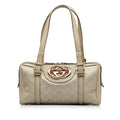White Calf Leather Boston Bag T50942