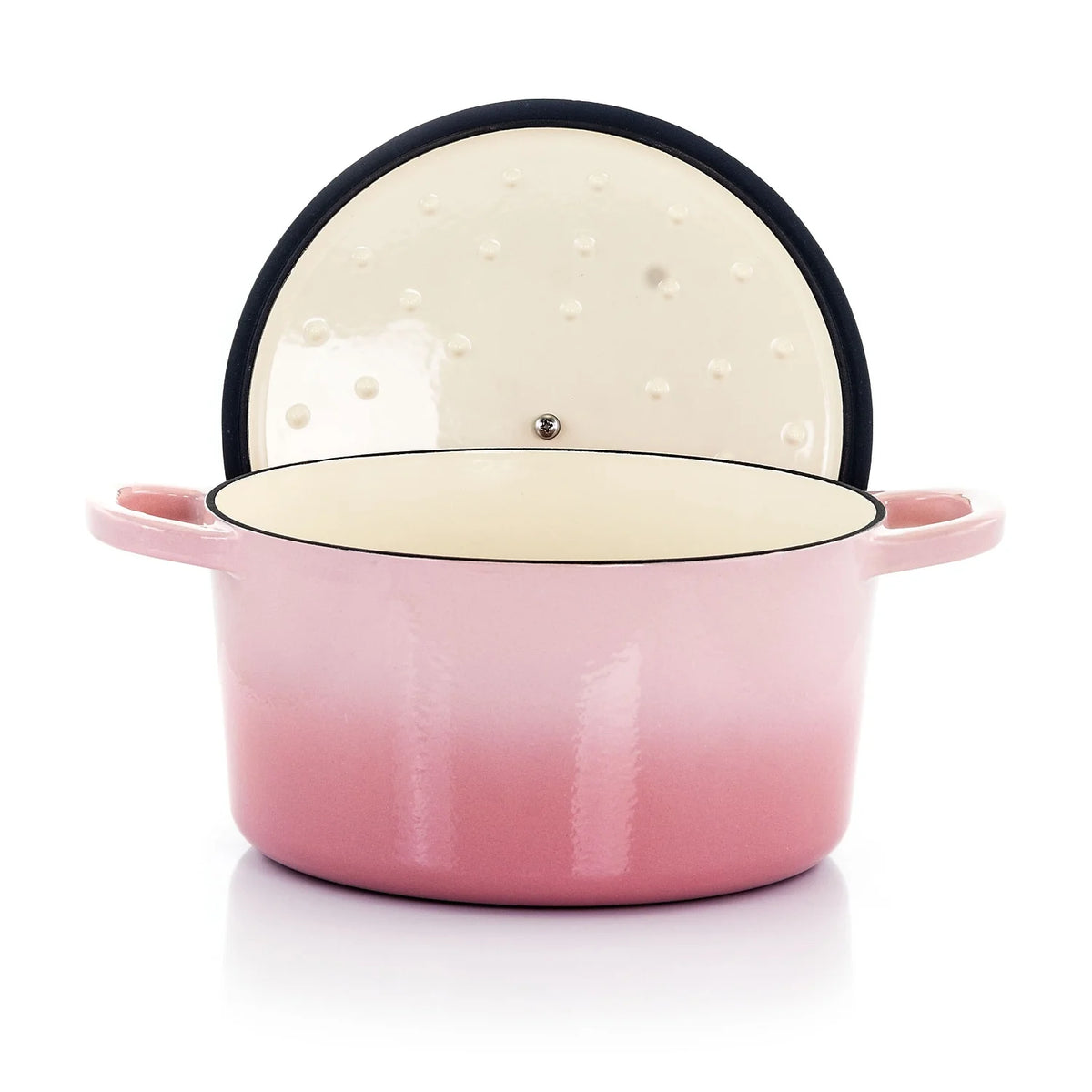 2 Piece 5 Quarts Enameled Cast Iron Dutch Oven Blush Pink I65865