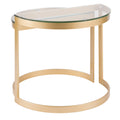 Nesting Tables Gold Clear Glass Top Set of 2 T96510