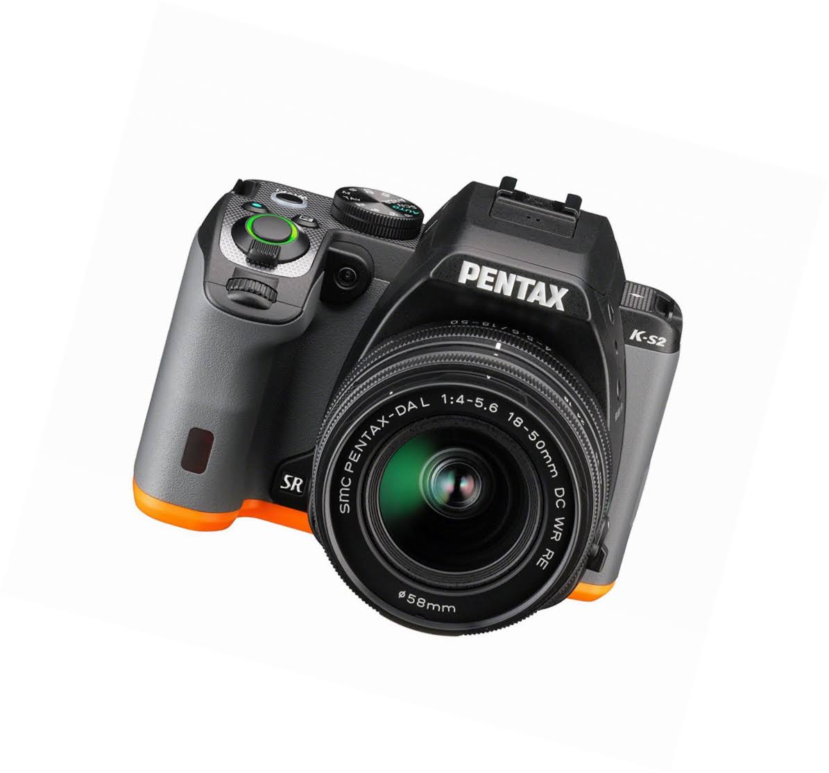 Black/Orange DSLR Camera with 18-50mm & 50-200mm Lenses Y163547