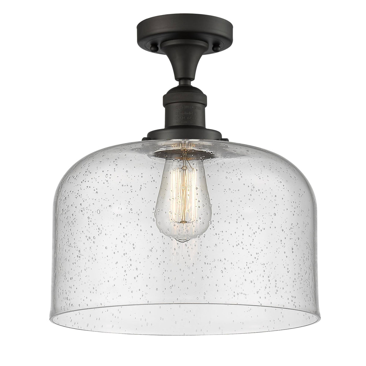 Oil Rubbed Bronze Bell Semi-Flush Mount Light L697