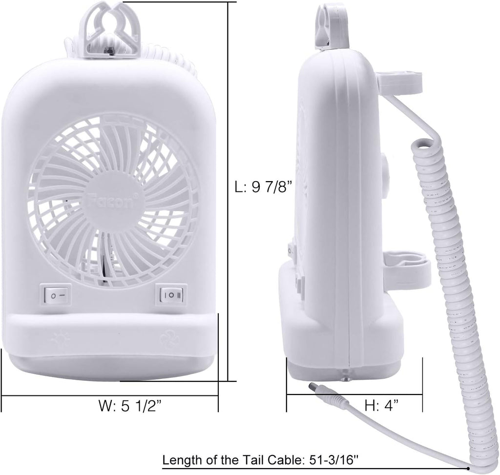 12 Volt RV Camper Fan and LED Light Combo with 2-Speed Fan, Pack of 2 X394
