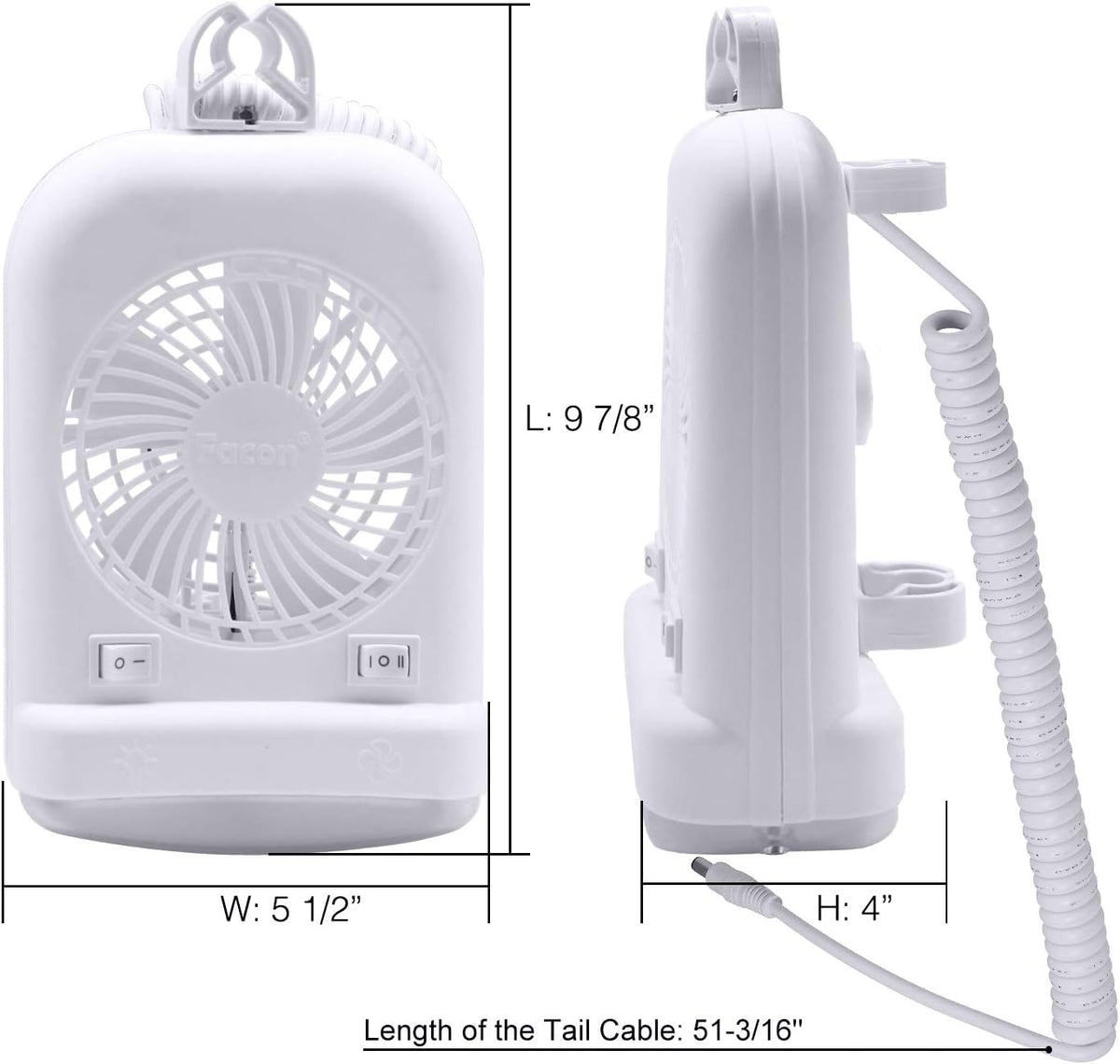 12 Volt RV Camper Fan and LED Light Combo with 2-Speed Fan, Pack of 2 X394