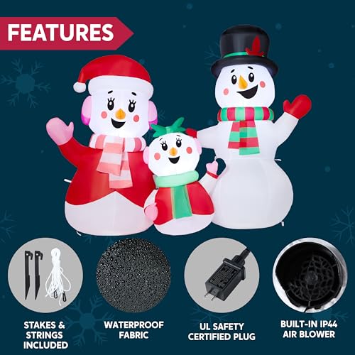 4 FT Christmas Inflatables Snowman Family with Build-in LEDs W499794