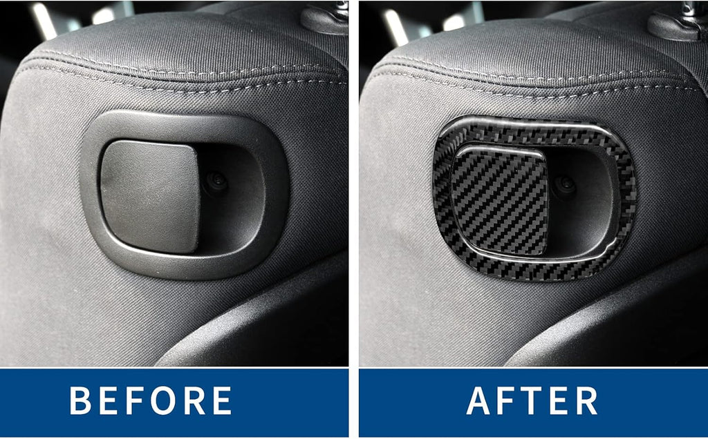 Black Carbon Fiber Seat Switch Panel Sticker 2PCS A728