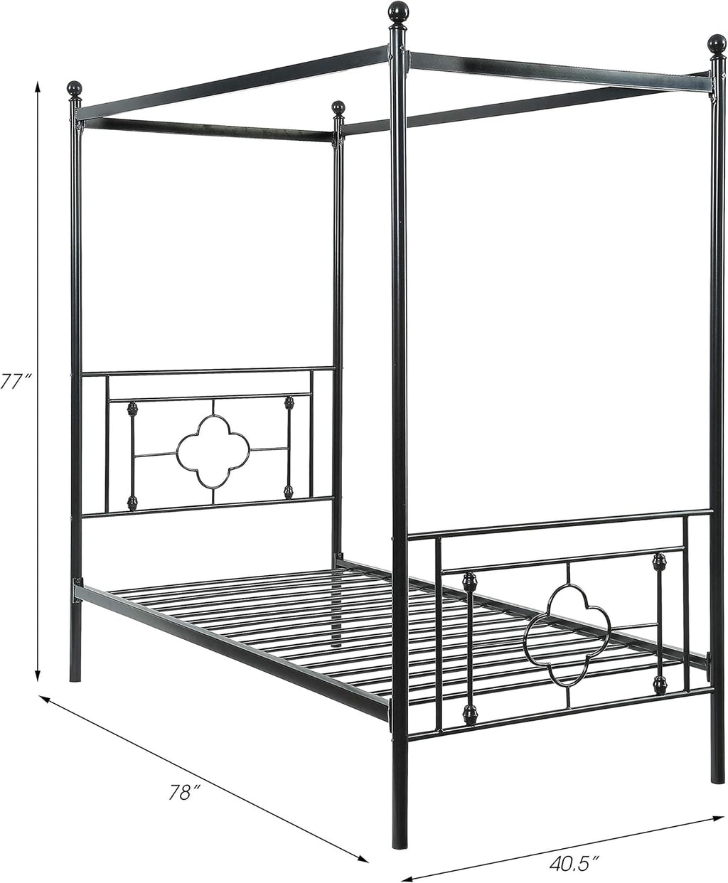 Queen Black Metal Canopy Bed L971