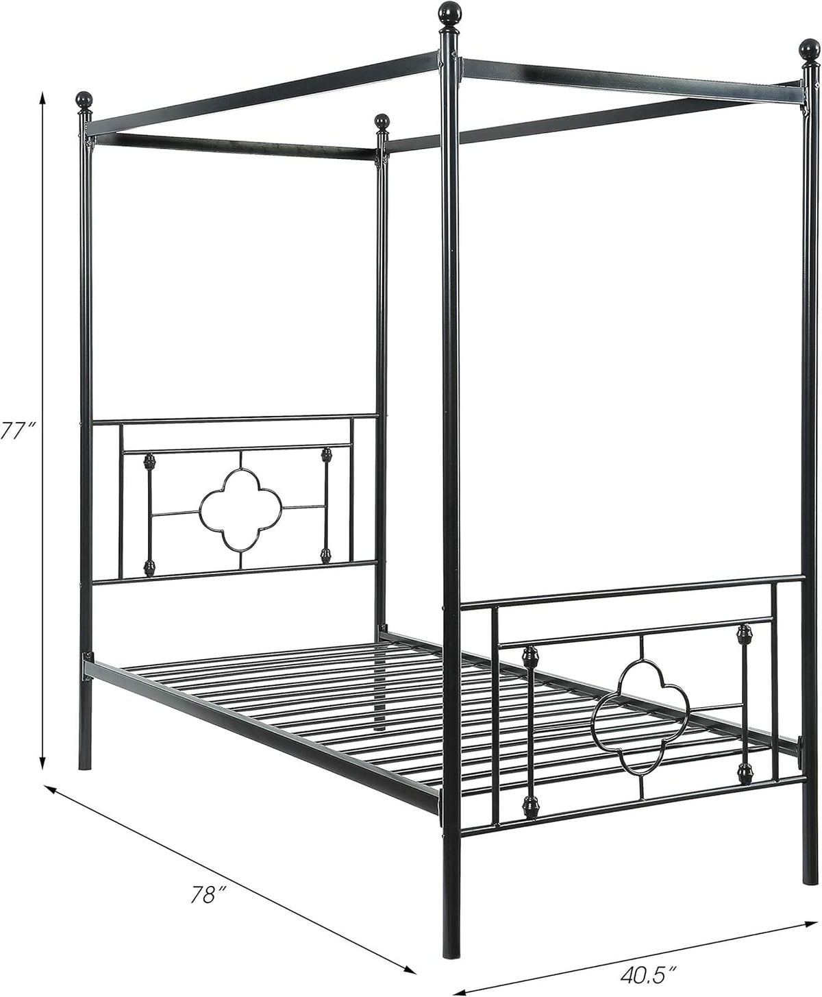 Queen Black Metal Canopy Bed L971