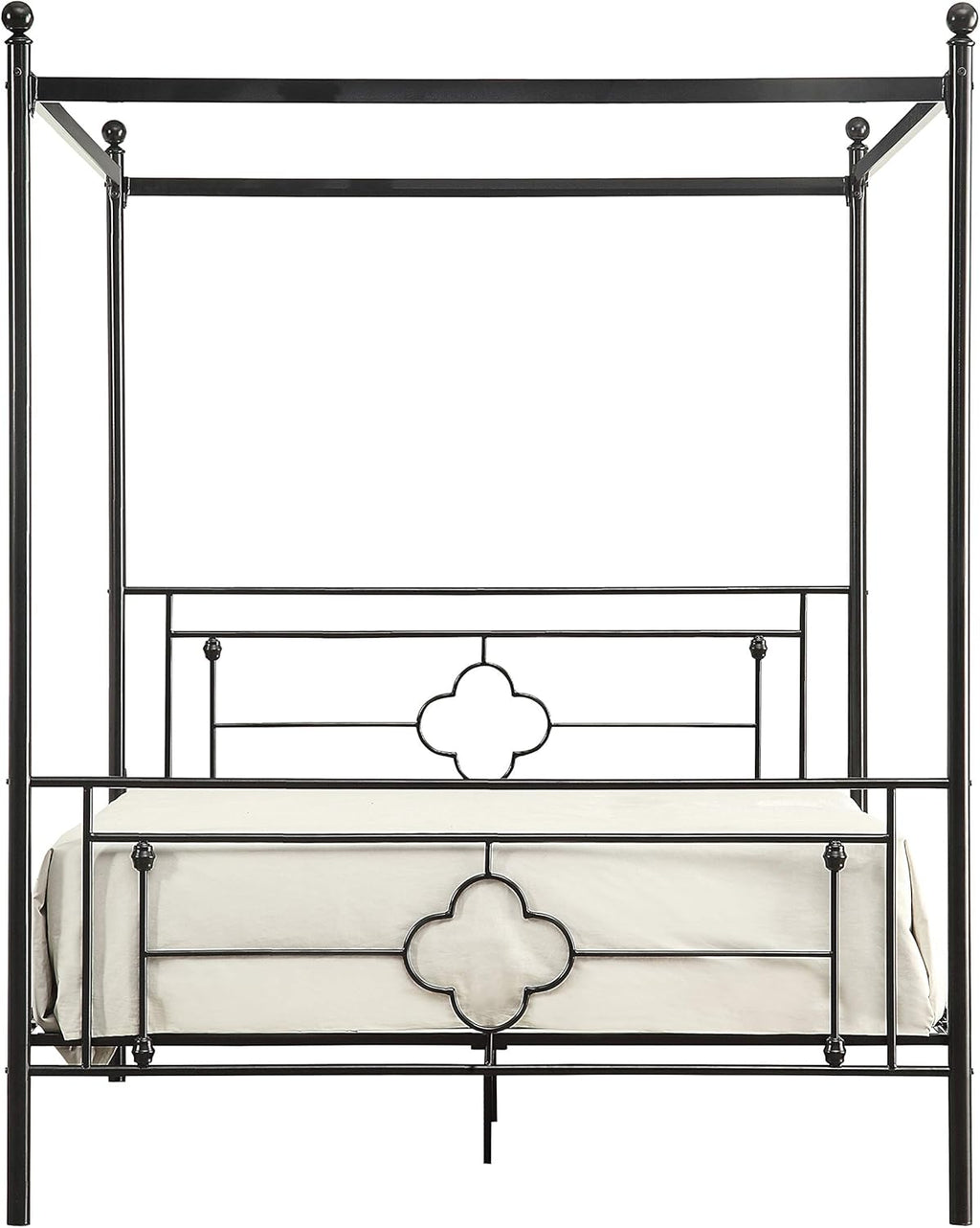Queen Black Metal Canopy Bed L971