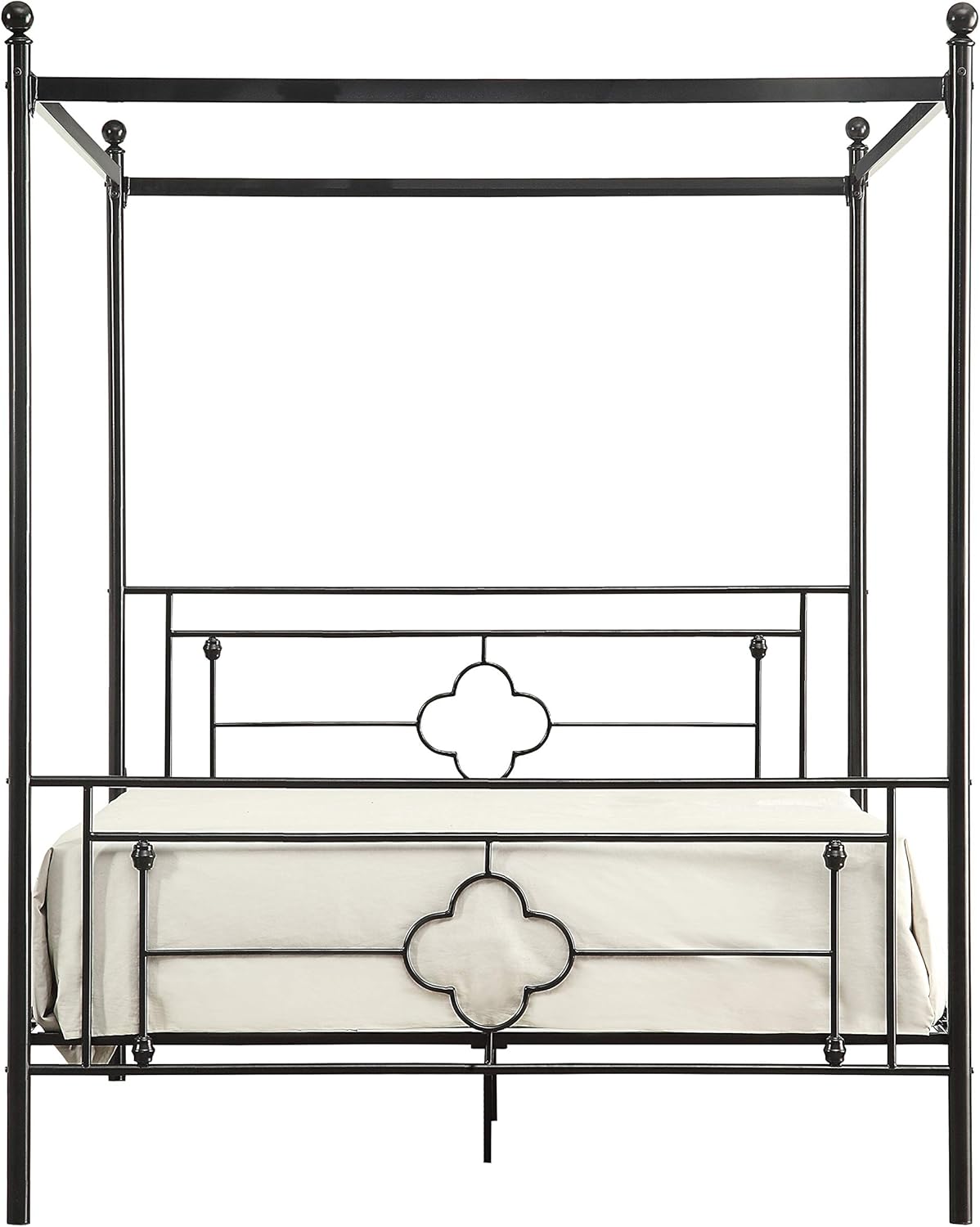 Queen Black Metal Canopy Bed L971