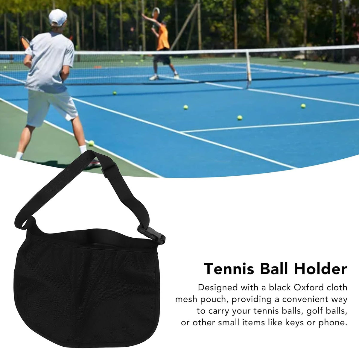 Black Oxford Cloth Waist Belt Bag Pouch U335440