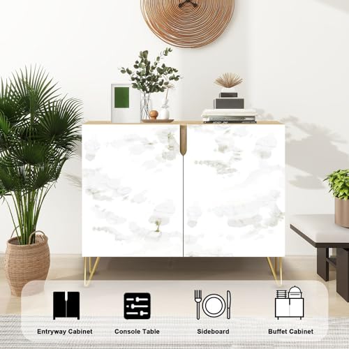 2 Doors Sideboard Cabinet with Golden Veins T708030