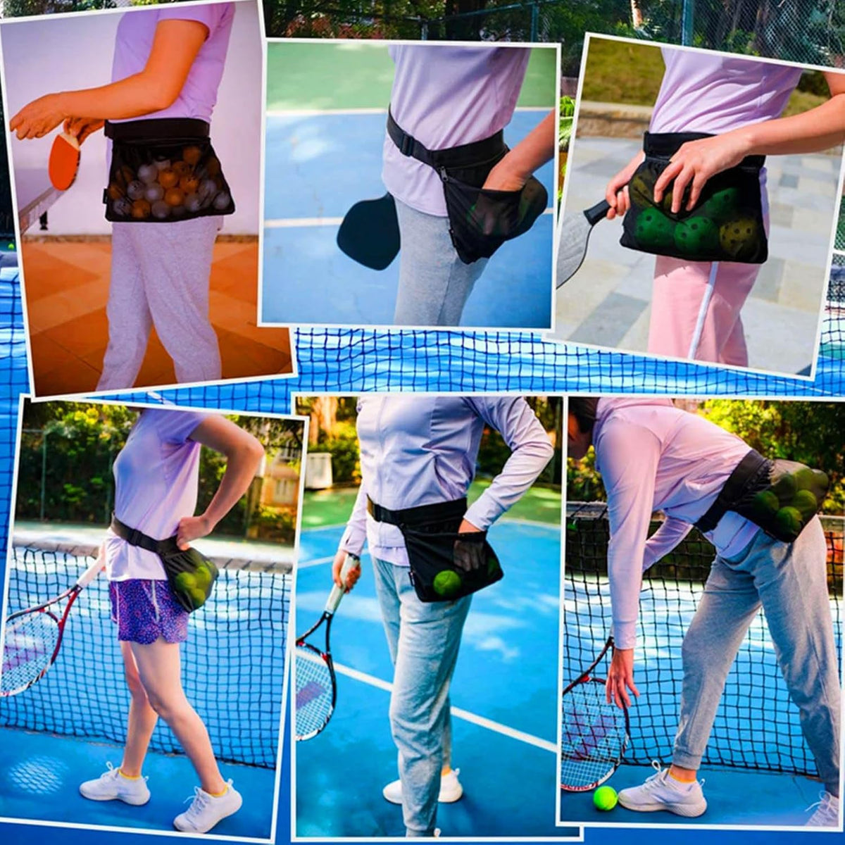 Black Oxford Cloth Waist Belt Bag Pouch U335440
