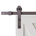 96 in. Antique Bronze Sliding Door Track and Hardware Set P391245
