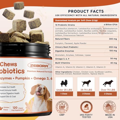 120 Soft Chews Probiotics for Dogs V2074
