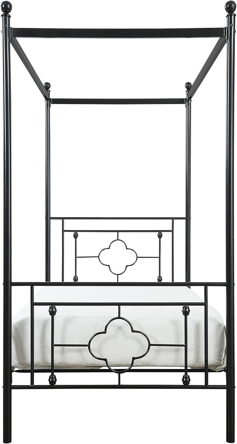 Queen Black Metal Canopy Bed L971